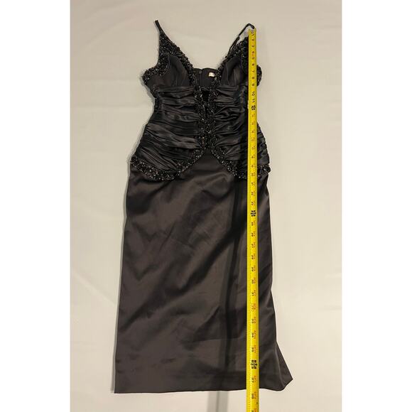 Mandalay Embellished Evening Cocktail Dress Womens 4 Glam Event Party Black Gala - Picture 4 of 15